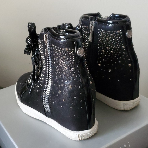 STUART WEIZMAN  Girl Wedge Shoes Black Size US 12 - Picture 3 of 5